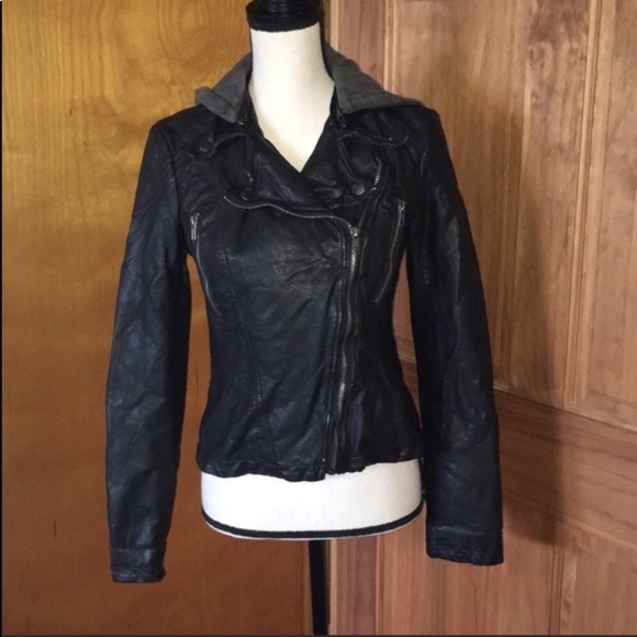 SOLD  Free People Vegan Leather Jacket Sz 10 - Picture 2 of 7